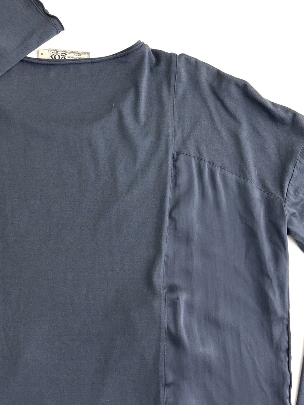 Go by Go Silk Top Pullover Pockets 100% Silk Shirt Blue Long Sleeve Medium - Picture 14 of 15